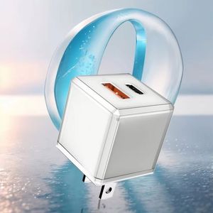 Transparent 20W PD Phone Wall Charger <b>USB</b> Type <b>C</b> Fast Charging US EU <b>Plug</b> Travel <b>Adapter</b> - Product Image 3