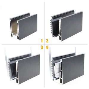 Profilo in Alluminio per Sistema di Balaustra Robusta, Canale a U per Ringhiera in Vetro, Canale a U per Ringhiera 10-22mm per Villa e Casa dei Sogni - Product Image 4