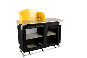 China OEM Outdoor Holz karte Aluminium Picknick und Küchen bett Computer 4 Fuß Center fold Multi Sect Metall Klapp Picknick tisch - Product Image 5