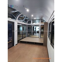Maison conteneur de luxe clé en main avec chambre, cuisine, salle de bain, design modulaire moderne, verre panoramique, installation rapide, caractéristiques respirantes