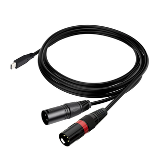 Adaptador USB Tipo C a 2 <span class=keywords><strong>XLR</strong></span> Macho, Salida Estéreo, Amplificador, Conversor de Altavoz, Cable - Product Image 3