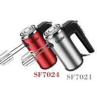 Sonifer SF-7024 gros usage domestique 220V 5 vitesse boîtier en acier inoxydable rouge couleur électrique 400w batteur à main mini