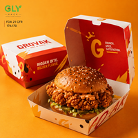 Scatola Personalizzata per Hamburger e Pollo Fritto, Confezione Usa e Getta in Carta per Asporto, Scatola a Conchiglia per Fast Food
