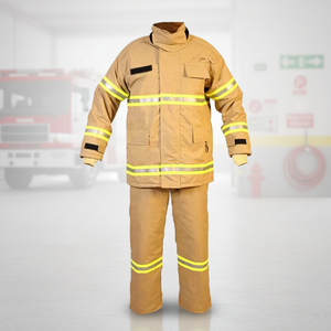 Combinaison de pompier structurel professionnelle kaki pour la lutte contre les incendies structurels avec bandes réfléchissantes à triple bordure, norme EN469 - Product Image 1