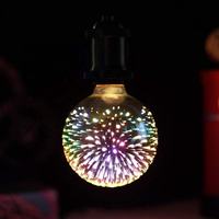 Ampoule LED Edison colorée fantaisie 3D effet feu d'artifice E27 B22 E26 pour les fêtes, festivals, hôtels, bars, décorations d'anniversaire, ampoule artistique vintage