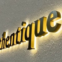 Panneau LED personnalisé exclusif transfrontalier pour façade, enseigne en acrylique, lettres rétroéclairées en acier inoxydable pour extérieur, résistant aux intempéries IP65