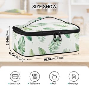 Bolsa Térmica para Almuerzo con Logotipo Personalizado al por Mayor, Diseño de Hojas Tropicales, Bolsa de Poliéster para Mujer - Product Image 2