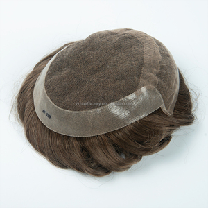 Prothèse capillaire courte pour hommes en dentelle française intégrale - Product Image 3