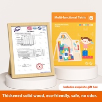 Star Boat Montessori Puzzle blok bangunan DIY pendidikan mainan kayu 40-Piece hewan tema alam untuk anak-anak 5-7 tahun