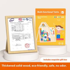 Star Boat Montessori Building Block Puzzle DIY Jouets éducatifs en bois 40 pièces <span class=keywords><strong>Animaux</strong></span> Nature Thème pour enfants 5-7 ans - Product Image 4