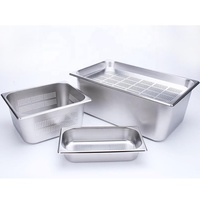 Edelstahl Perforierte Dampftischpfanne Chafing Dish Speisepfanne Anti-Verklemmung GN-Pfanne für Hotel- und Restaurantbedarf