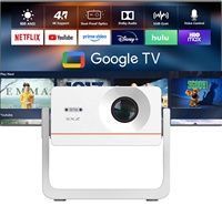 Proyector Oficial Google-TV Smart TV, 600ANSI, Alto Lumen, Cine en Casa, Videojuegos, Reuniones, Proyector Digital Wifi