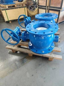 Vanne à boisseau sphérique hydraulique à double excentrique, raccord à bride, 3 ports, joint EPDM, pour milieux haute/basse température, modèle PQ340F - Product Image 1