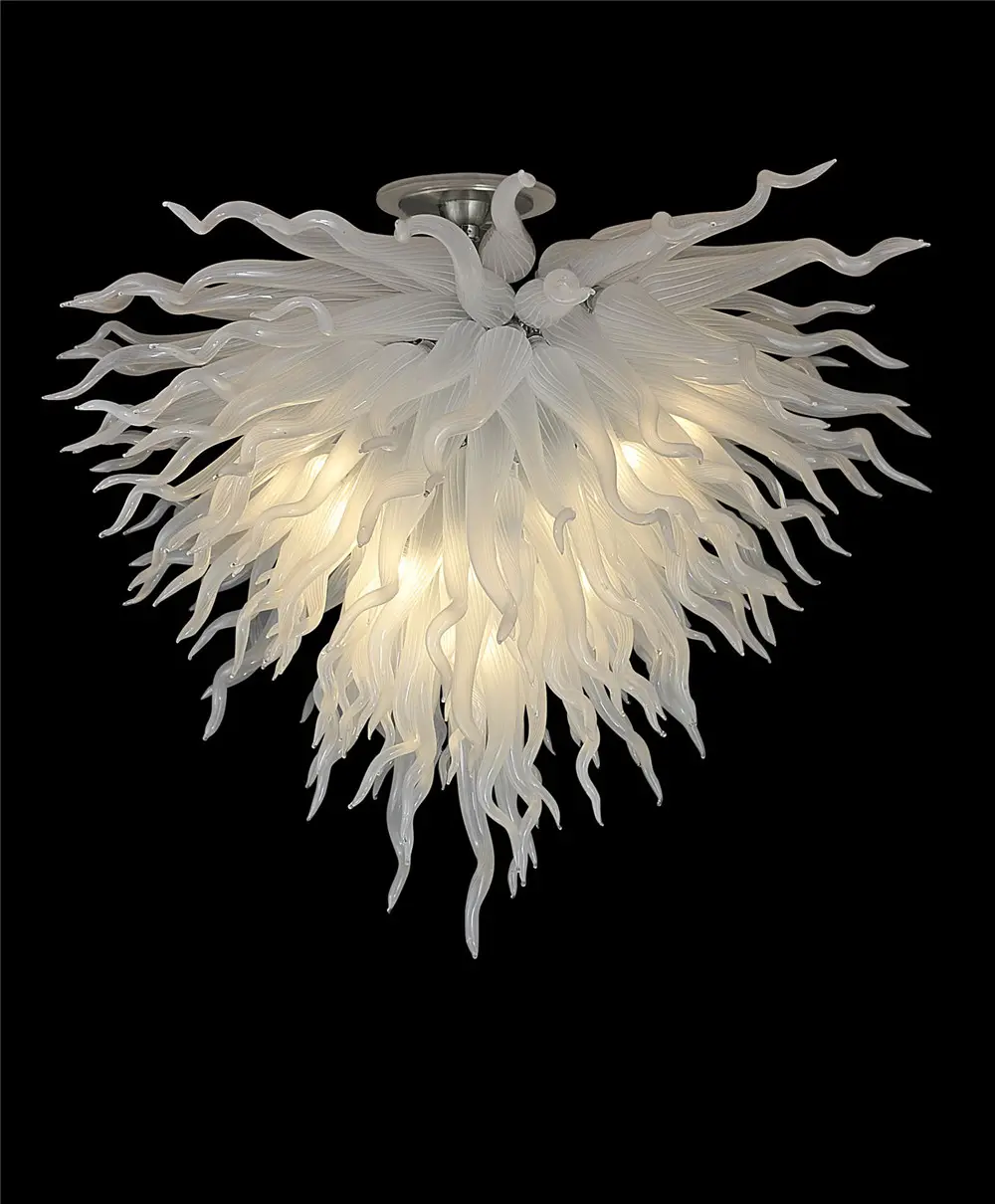 2023 New Arrival Indoor Lighting Modern White Blown Glass Chandeliers Pendant Hanging Lights