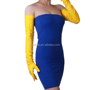 Robe longue <span class=keywords><strong>en</strong></span> <span class=keywords><strong>cuir</strong></span> <span class=keywords><strong>pour</strong></span> <span class=keywords><strong>femme</strong></span>, <span class=keywords><strong>gants</strong></span> <span class=keywords><strong>en</strong></span> similicuir de 28 pouces - Product Image 2
