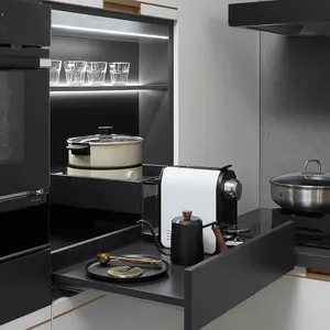 Modern Popular New Design Complete Set Of Melamine Wooden Kitchen Cabinets And Storage Cabinets
