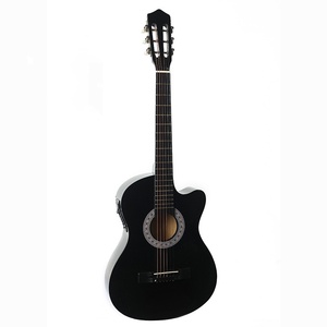 <span class=keywords><strong>Guitarra</strong></span> Electroacústica Folk <span class=keywords><strong>de</strong></span> 38 Pulgadas con Corte, <span class=keywords><strong>Cuerdas</strong></span> <span class=keywords><strong>de</strong></span> Acero y Cuerpo Completo <span class=keywords><strong>de</strong></span> Tilo con Ecualizador - Product Image 2