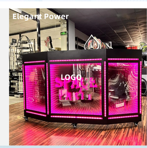 2024 по индивидуальному заказу новейший Diy Club DJ Booth со световым дисковым проигрывателем светодиодная цифровая настольная подставка для диджея - Product Image 2