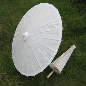84cm Plain White Chinese Hochzeits papier Regenschirm Papier Sonnenschirme