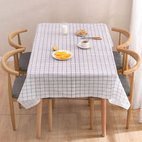 Huihe nappe rectangulaire en plastique treillis imprimé étanche à l'huile cuisine Table à manger Colth couverture tapis toile cirée lavage