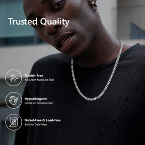 14K позолоченный 925 стерлингового серебра лабораторный Муассанит бриллиант 6 мм VVS Обледенение Майами кубинская цепочка Ожерелье для мужчин и женщин - Product Image 2