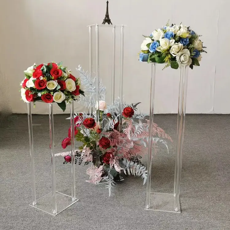Rectangular clear acrylic flower stand for flower stand flower base wedding table centerpieces acrylic centerpiece stand
