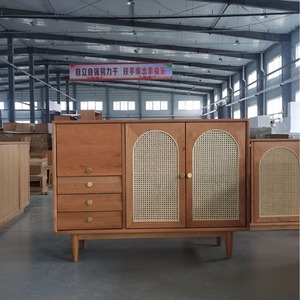 Buffet en bois de cerisier de style japonais, bois massif, 900 mm de hauteur, meuble de rangement pour salon et salle à manger - Product Image 3