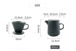 Juego de Herramientas de café con cono de cerámica, embudo de goteo de filtración con logotipo personalizado, gotero de café y cafetera, novedad de <span class=keywords><strong>2021</strong></span> - Product Image 5