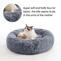 LY Factory Nid anti-anxiété personnalisable Lit en peluche en fausse fourrure pour chien et chat Coussin chauffant d'hiver confortable Lit solide pour animaux de compagnie Carton
