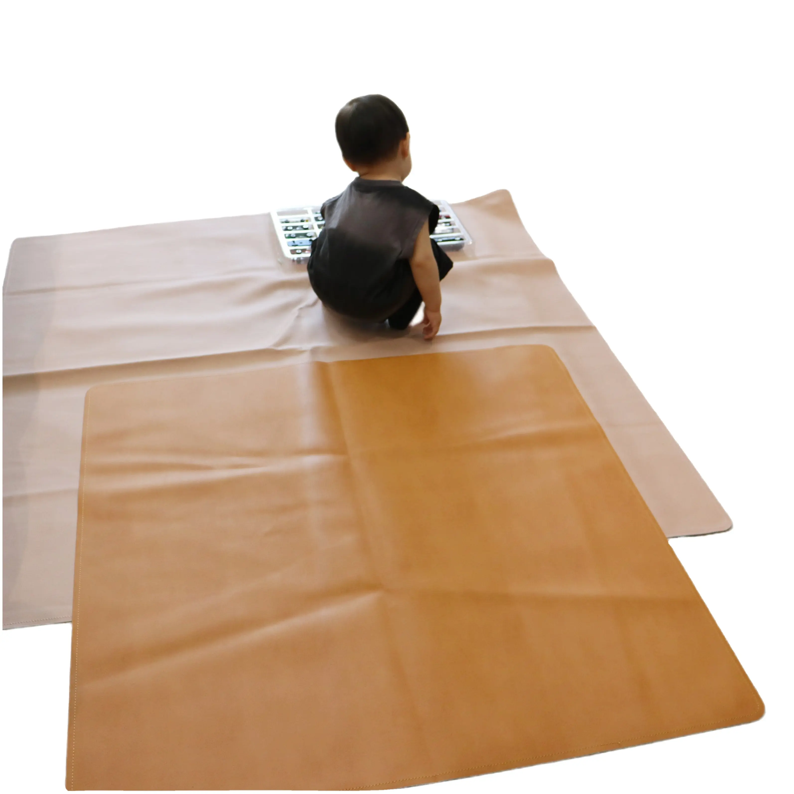 Buttery Soft Kids Baby Play PU Bonded Microfiber Vegan Leather Floor MatsためHigh Chair Splat Mat Baby