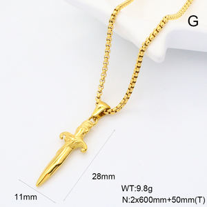 Ensemble de colliers pendentifs croix <span class=keywords><strong>en</strong></span> acier inoxydable pour hommes et femmes or <span class=keywords><strong>argent</strong></span> deux tons symbole religieux chaîne colliers pendentifs à la mode - Product Image 6