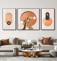 Décoration murale de luxe moderne pour la maison, impressions numériques en 3 parties, toile suspendue, peinture de paysage en verre de porcelaine cristalline