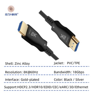 HDMI AOC 2,1 <span class=keywords><strong>Cable</strong></span> 8K 60Hz 48Gbps Color negro Aleación de zinc <span class=keywords><strong>Cable</strong></span> de fibra óptica activa <span class=keywords><strong>10</strong></span> <span class=keywords><strong>metros</strong></span> - Product Image 2