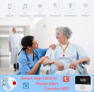 Système d'appel d'urgence intelligent Daytech Tuya pour aidants, boutons d'appel, téléavertisseurs et alarmes personnelles pour personnes <span class=keywords><strong>âgée</strong></span>s et patients - Product Image 3