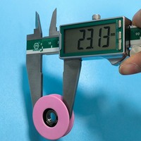 Roue de guidage en céramique d'alumine rose avec roulement, poulie à rouleaux cylindriques en Al2O3 pour machine à tréfiler, industrie textile