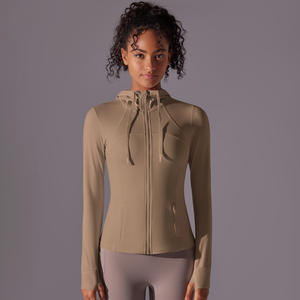 Chaquetas Deportivas Ajustadas para Mujer, Chaqueta de Yoga Delgada con Cremallera Completa y Manga Larga, Chaquetas Atléticas con Bolsillos con Cremallera - Product Image 4