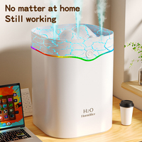 USB 2000ml Volcano Flamme Diffuseur Aroma Humidificateur avec Veilleuse 3-Spray Cool Mist Colorful Fire Effect pour Aromathérapie