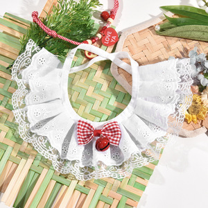Cute Pet Bib With Pineapple Bow And <b>Bell</b> Adjustable Comfortable Washable For Small Medium <b>Dogs</b> Cats - Product Image 2