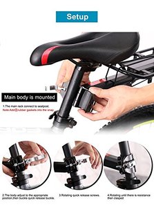 Portaequipajes Trasero de Acero para Bicicleta, Soporte para Bolsa de Ciclismo, para Bicicletas de 22-27'', Color Negro, Alta Resistencia - Product Image 4