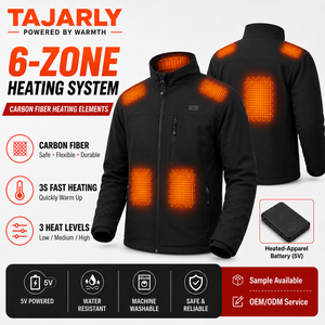 Factory Custom 5V 7.4V 12V Heated Jacket 6-Zone Waterproof Winter <strong>Heating</strong> <strong>Coat</strong> with 15000mAh Battery for Motorcycle Workwear - Product Image 1