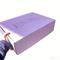 Luxuriöse Lila Papier-Geschenkbox mit Matt-Laminierung Individuelles Logo Recycelt für Make-up Haar Socken Pelz-Großhandel Kosmetikverpackung