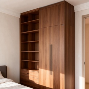 Armoire Moderne avec Tiroirs, Cintres et Serrures - Personnalisable pour Appartement et Bureau à Domicile - Meuble <span class=keywords><strong>de</strong></span> Rangement pour Chambre - Product Image 1