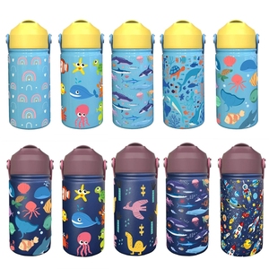 Custom Thermos Kids 12oz Stainless Steel <strong>Ocean</strong> Animals School Water <strong>Bottles</strong> Leak-Proof Locking Lid Spout Reusable <strong>Bottles</strong> - Product Image 1