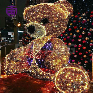 Decoración Navideña para Exteriores 24v/110v/220v, Oso Iluminado con Luces LED 3D en Blanco Puro, Escultura de Animal Grande - Product Image 5