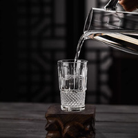 Ensemble de 2 verres à Baijiu de 100 ml, style européen, sculptés, luxe léger, haut de gamme, pour la restauration, la maison et le bar, pour spiritueux forts