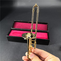 Mini Musical Instrument Copper Model Trombone Music Gifts