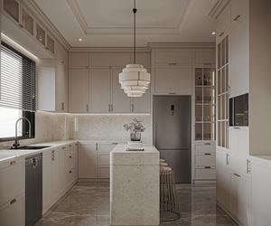 خزائن مطبخ عالية الجودة مصنوعة من الخشب الصلب الأبيض جاهزة للتجميع - Product Image 4