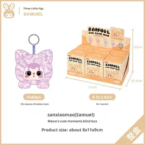 Genuino Samuel San Xiao Mao grazioso <span class=keywords><strong>momento</strong></span> serie scatola cieca ciondolo in vinile scatola misteriosa <span class=keywords><strong>Anime</strong></span> figura Kawai decorazione collezione regalo per bambini - Product Image 5