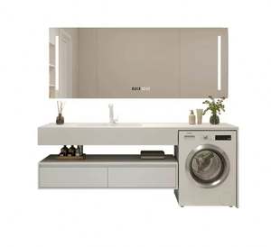 Modern <b>Light</b> Cream Wind Internet Celebrity Split Hanging Type Laundry Room Cabinet <b>Vanities</b> for Apartment - Product Image 1