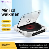 Reproductor de CD Portátil Mini Walkman para Estudiantes, con Potencia de Salida de 2W, Material ABS, Interfaz AUX, para Álbumes Más Vendidos